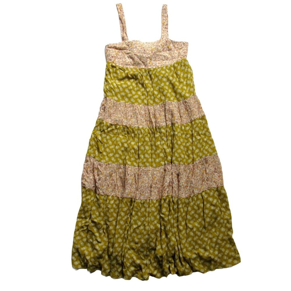 Madewell Green and Cream Floral Maxi Dress